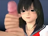 東城綾に似た娘の手コキ、フェラ、足コキ、ぶっかけ3DCGアニメ